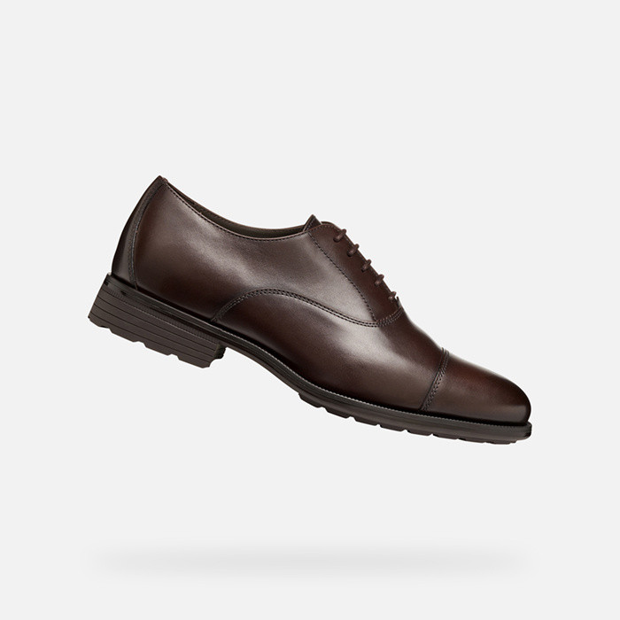 Leather shoes WALK PLEASURE F MAN Coffee | GEOX