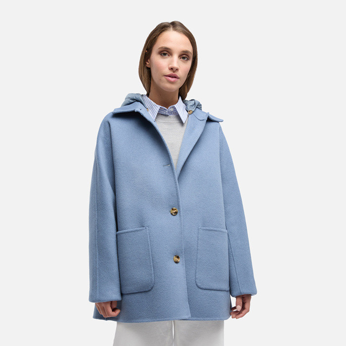 Short coat RAWELLE WOMAN Faded denim | GEOX