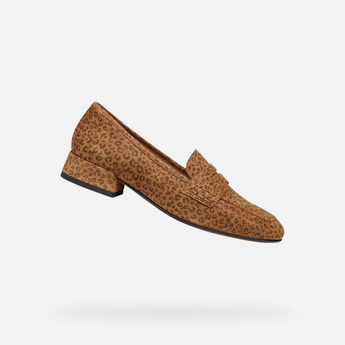 Leopard print loafers DHYALMA WOMAN Camel | GEOX