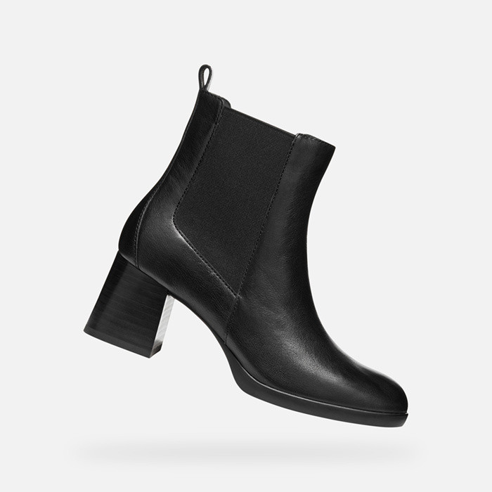 Medium heel ankle boots WALK PLEASURE 55 WOMAN Black | GEOX