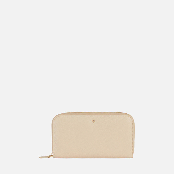 Wallet with zip WALLET WOMAN Off White | GEOX