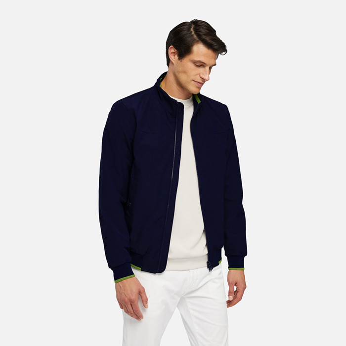 bomber jacket VINCIT MAN Estate Blue/Bright Chart | GEOX