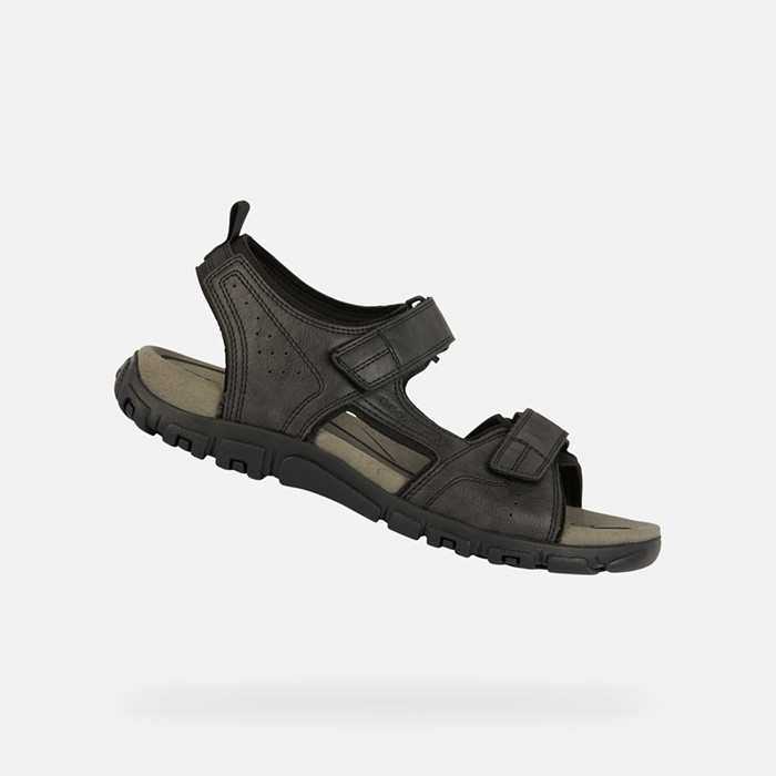 Open sandals STRADA MAN Black | GEOX