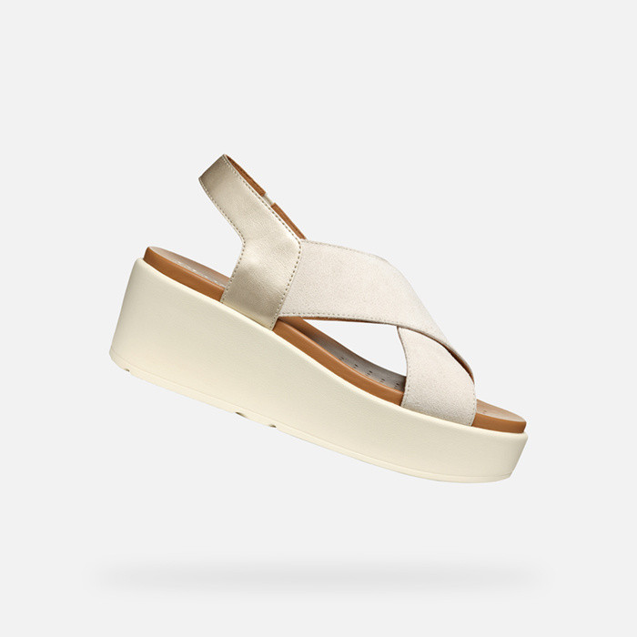 wedge sandals XAND 2.2S WOMAN Light sand/Light gold | GEOX