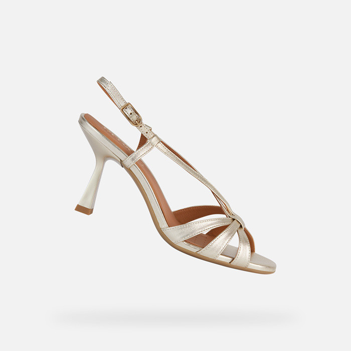 high-heeled sandals ERAKLIA R 80 WOMAN Light Gold | GEOX