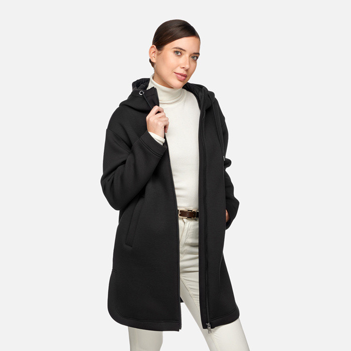 Hoodie SWEATER WOMAN Black | GEOX