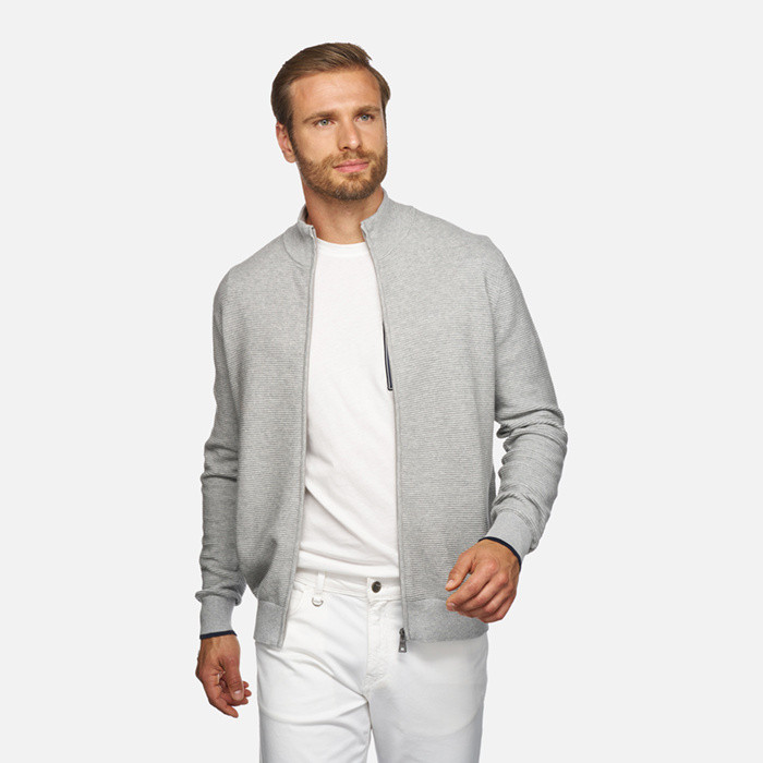 Sweatshirt KNIT MAN Light melange grey | GEOX