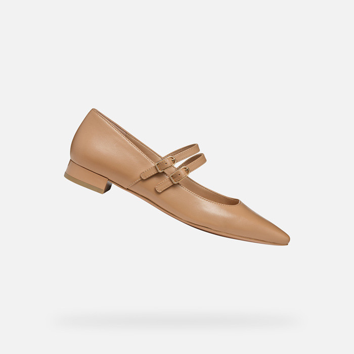 Pointed toe ballet flats GISELDA15 WOMAN Beige | GEOX