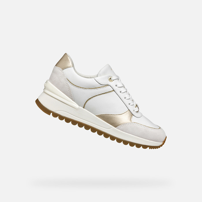 Wedge sneakers DESYA WOMAN White/Light Gold | GEOX